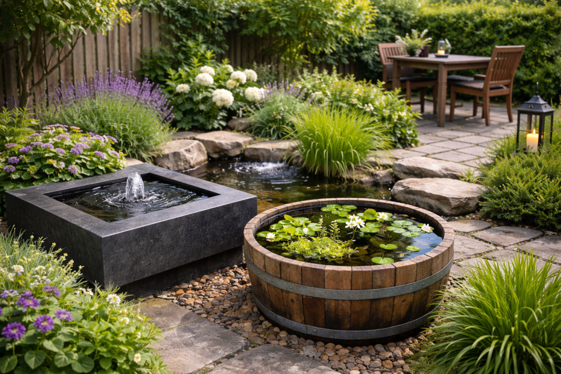 Water in de tuin zonder vijver